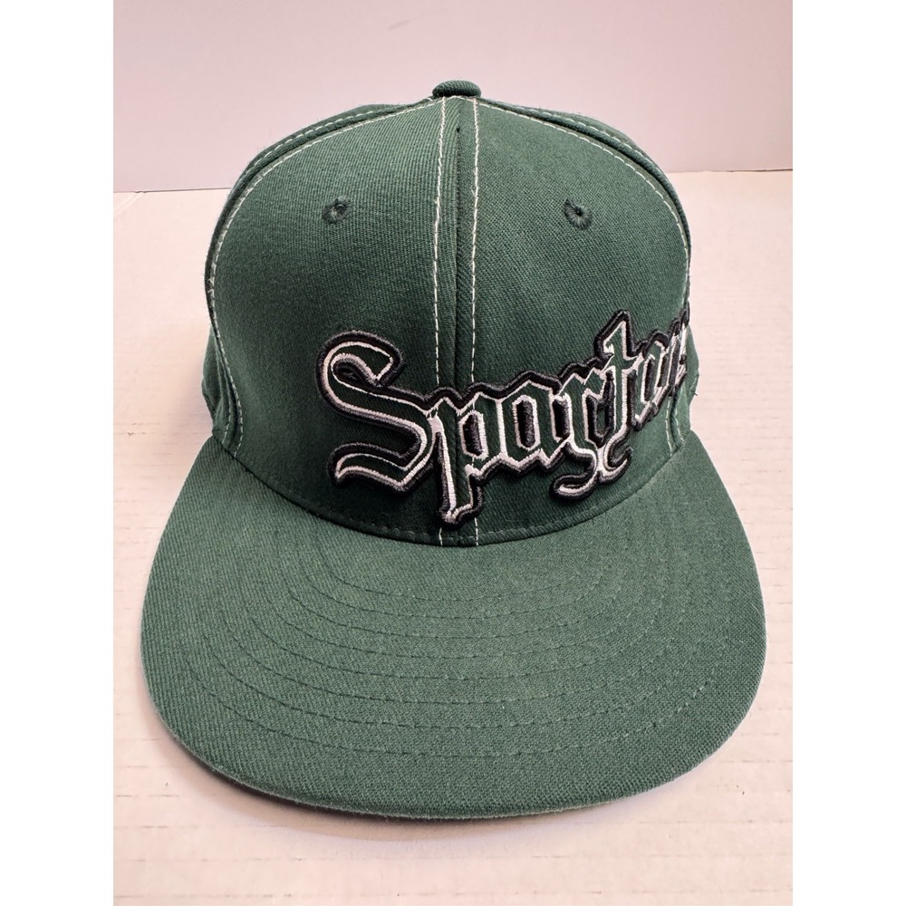 Michigan State Spartans Fitted Hat Green Embroidered Logo NCAA Top of the World